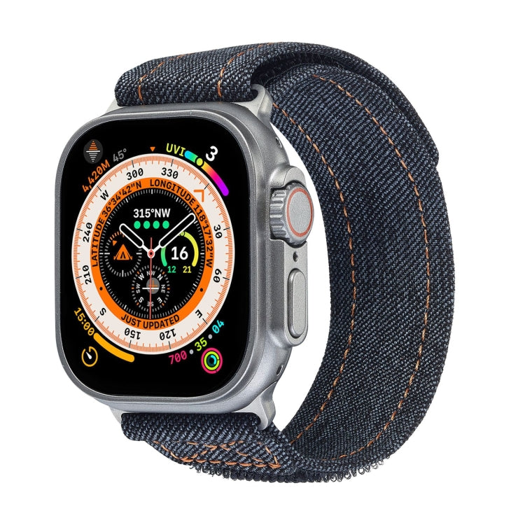 For Apple Watch Ultra 49mm Cowboy Nylon Hook and Loop Fastener Watch Band(Black) - Watch Bands by PMC Jewellery | Online Shopping South Africa | PMC Jewellery | Buy Now Pay Later Mobicred