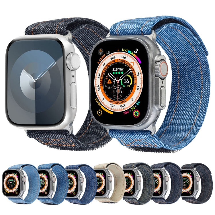 For Apple Watch Ultra 49mm Cowboy Nylon Hook and Loop Fastener Watch Band(Dark Blue) - Watch Bands by PMC Jewellery | Online Shopping South Africa | PMC Jewellery | Buy Now Pay Later Mobicred