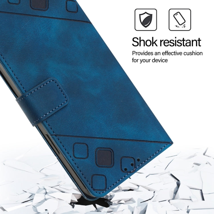 For Blackview A52 Skin Feel Embossed Leather Phone Case(Blue) - More Brand by PMC TechLife | Online Shopping South Africa | PMC TechLife | Buy Now Pay Later Mobicred