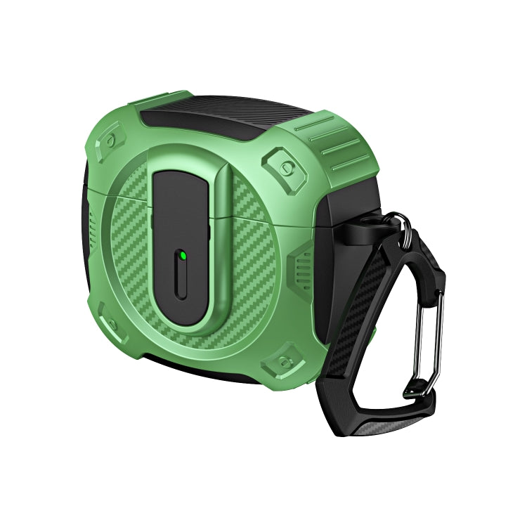 For AirPods 3 Lock Shockproof Bluetooth Earphone Protective Case(Black Green) - For AirPods 3 by PMC Jewellery | Online Shopping South Africa | PMC Jewellery | Buy Now Pay Later Mobicred