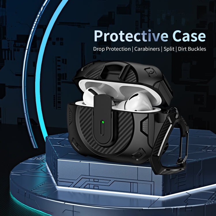 For AirPods 3 Lock Shockproof Bluetooth Earphone Protective Case(Black White) - For AirPods 3 by PMC Jewellery | Online Shopping South Africa | PMC Jewellery | Buy Now Pay Later Mobicred