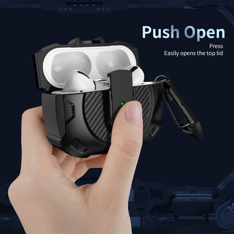 For AirPods 2 / 1 Lock Shockproof Bluetooth Earphone Protective Case(Black White) - For AirPods 1/2 by PMC Jewellery | Online Shopping South Africa | PMC Jewellery | Buy Now Pay Later Mobicred