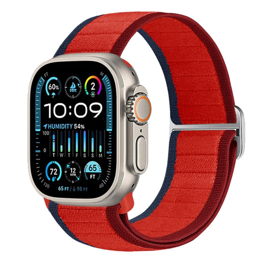 For Apple Watch Ultra 2 49mm Nylon Elastic Buckle Watch Band(Red) - Watch Bands by PMC Jewellery | Online Shopping South Africa | PMC Jewellery | Buy Now Pay Later Mobicred