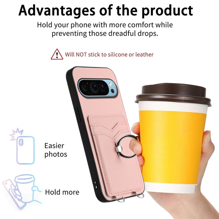 For Google Pixel 9 / 9 Pro R20 Ring Card Holder Phone Case(Pink) - Google Cases by PMC TechLife | Online Shopping South Africa | PMC TechLife | Buy Now Pay Later Mobicred