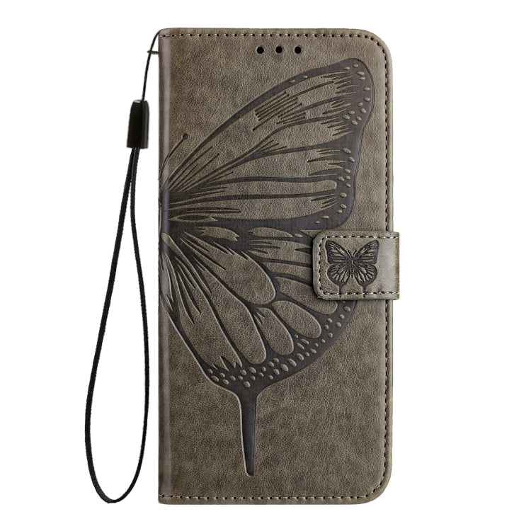 For Blackview A52 Embossed Butterfly Leather Phone Case(Grey) - More Brand by PMC TechLife | Online Shopping South Africa | PMC TechLife | Buy Now Pay Later Mobicred