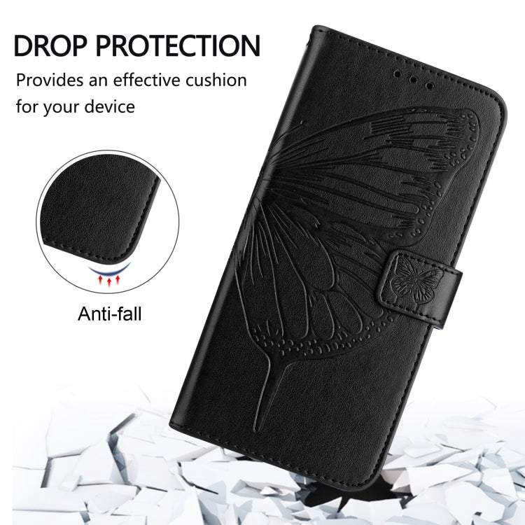 For Blackview A53 Embossed Butterfly Leather Phone Case(Black) - More Brand by PMC TechLife | Online Shopping South Africa | PMC TechLife | Buy Now Pay Later Mobicred