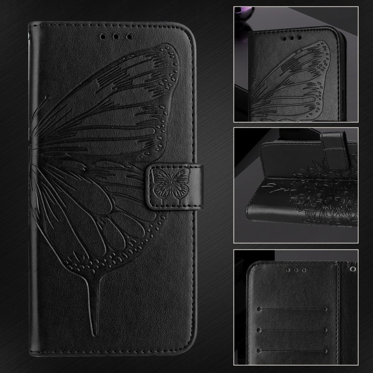 For Blackview A53 Embossed Butterfly Leather Phone Case(Black) - More Brand by PMC TechLife | Online Shopping South Africa | PMC TechLife | Buy Now Pay Later Mobicred