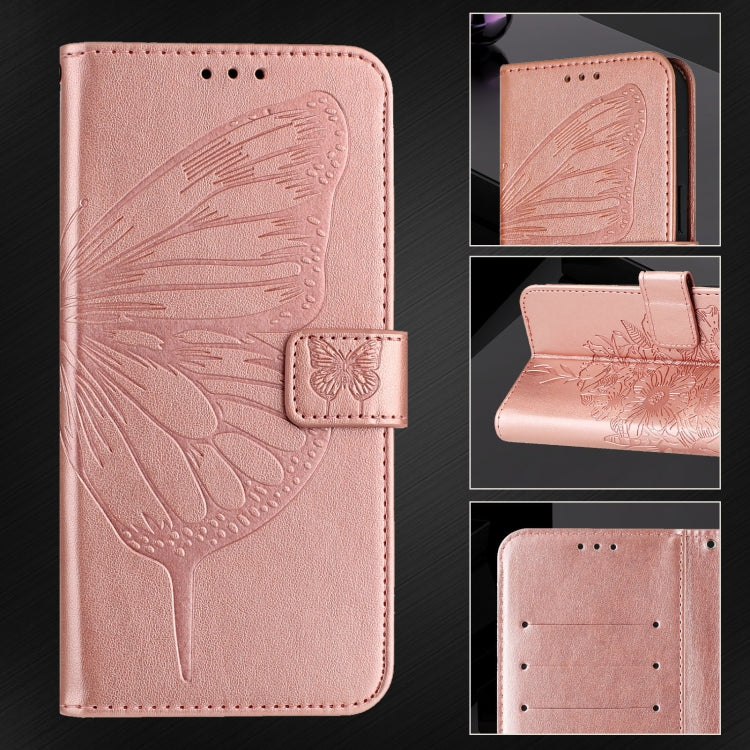 For Blackview Shark 8 Embossed Butterfly Leather Phone Case(Rose Gold) - More Brand by PMC TechLife | Online Shopping South Africa | PMC TechLife | Buy Now Pay Later Mobicred