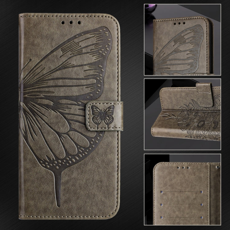 For Ulefone Note 14 Embossed Butterfly Leather Phone Case(Grey) - Ulefone Cases by PMC Jewellery | Online Shopping South Africa | PMC Jewellery | Buy Now Pay Later Mobicred