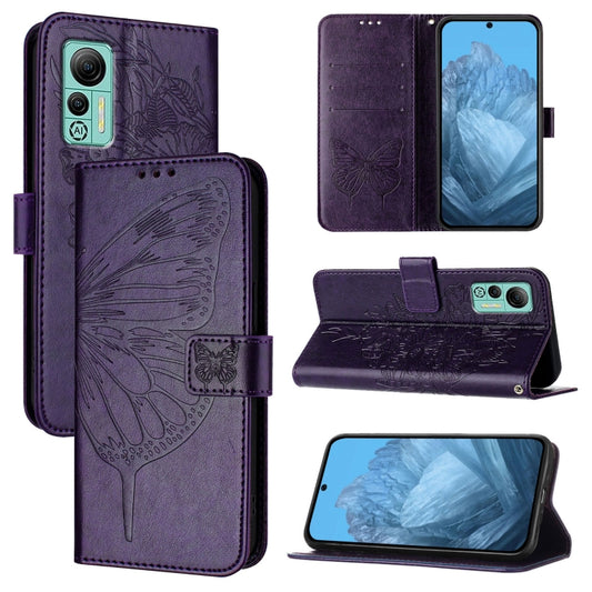 For Ulefone Note 14 Embossed Butterfly Leather Phone Case(Dark Purple) - Ulefone Cases by PMC Jewellery | Online Shopping South Africa | PMC Jewellery | Buy Now Pay Later Mobicred