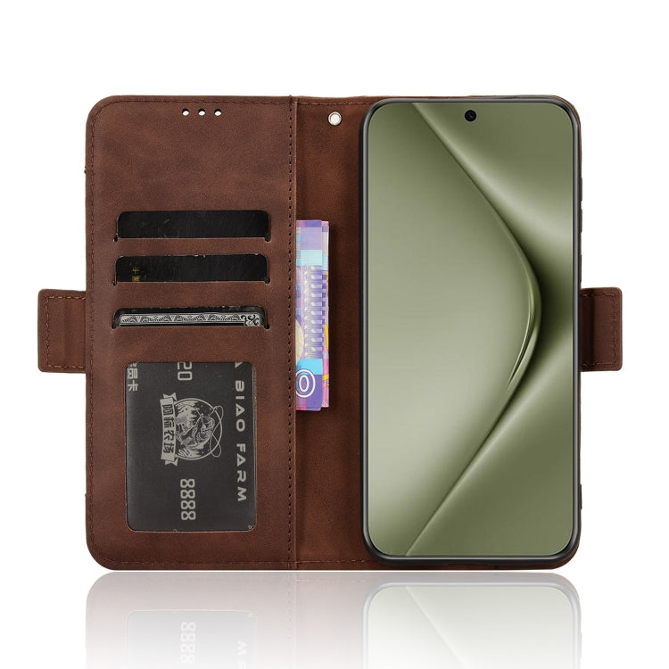 For Huawei Pura 70 Pro / 70 Pro+ Skin Feel Calf Texture Card Slots Leather Phone Case(Brown) - Huawei Cases by PMC Jewellery | Online Shopping South Africa | PMC Jewellery | Buy Now Pay Later Mobicred