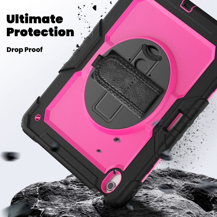 For iPad Air 13 2024 Silicone Hybrid PC Tablet Case with Shoulder Strap(Rose Red + Black) - iPad Air 13 2024 Cases by PMC TechLife | Online Shopping South Africa | PMC TechLife | Buy Now Pay Later Mobicred