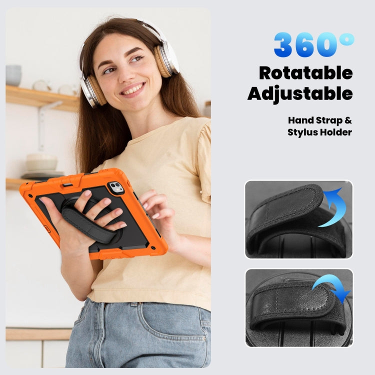 For iPad Pro 13 2024 Silicone Hybrid PC Tablet Case with Shoulder Strap(Orange) - free shipping - PMC TechLife - Order now!