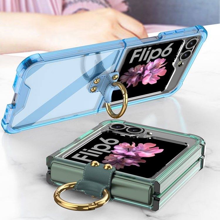 For Samsung Galaxy Z Flip6 / Flip7 FE GKK Airbag Ring Full Coverage Phone Case with Tempered Film(Black) - free shipping - PMC Jewellery - Order now!