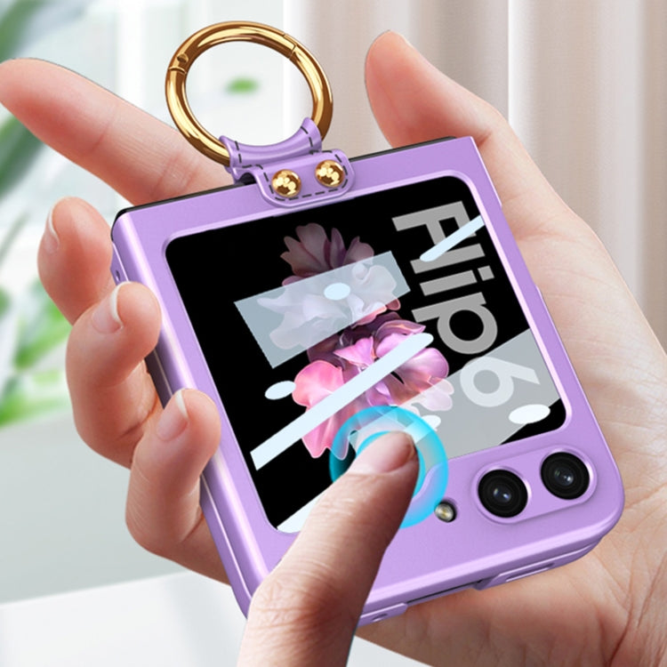 For Samsung Galaxy Z Flip6 / Flip7 FE GKK Integrated Ultra-thin PC Full Coverage Phone Case with Ring Holder(Dream Mirror Purple) - free shipping - PMC Jewellery - Order now!