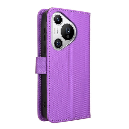 For Huawei Pura 70 Diamond Texture Leather Phone Case(Purple) - Huawei Cases by PMC Jewellery | Online Shopping South Africa | PMC Jewellery | Buy Now Pay Later Mobicred