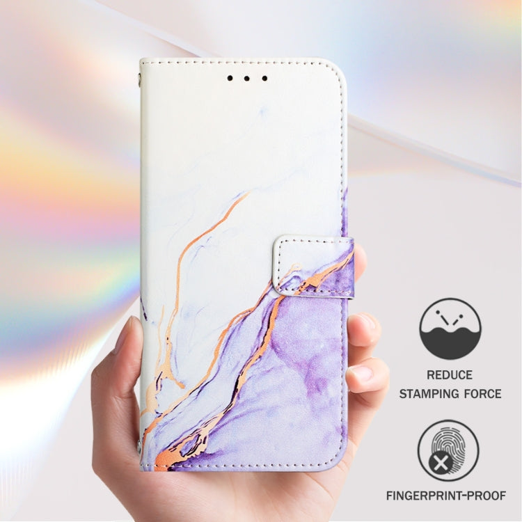 For Ulefone Note 14 PT003 Marble Pattern Flip Leather Phone Case(White Purple) - Ulefone Cases by PMC Jewellery | Online Shopping South Africa | PMC Jewellery | Buy Now Pay Later Mobicred