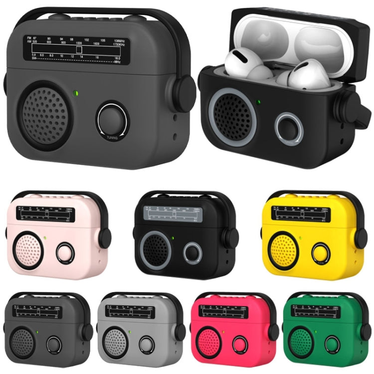 For AirPods Pro Radio Style Wireless Bluetooth Earphones Shockproof Protective Case(Green) - For AirPods Pro by PMC Jewellery | Online Shopping South Africa | PMC Jewellery | Buy Now Pay Later Mobicred