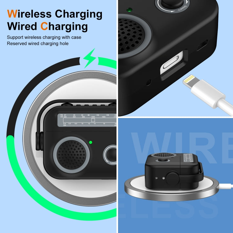 For AirPods Pro 2 Radio Style Wireless Bluetooth Earphones Shockproof Protective Case(Yellow) - For AirPods Pro 2 by PMC Jewellery | Online Shopping South Africa | PMC Jewellery | Buy Now Pay Later Mobicred
