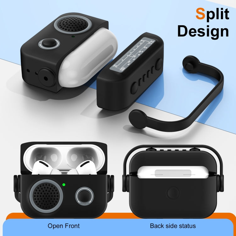 For AirPods Pro 2 Radio Style Wireless Bluetooth Earphones Shockproof Protective Case(Dark Grey) - For AirPods Pro 2 by PMC Jewellery | Online Shopping South Africa | PMC Jewellery | Buy Now Pay Later Mobicred