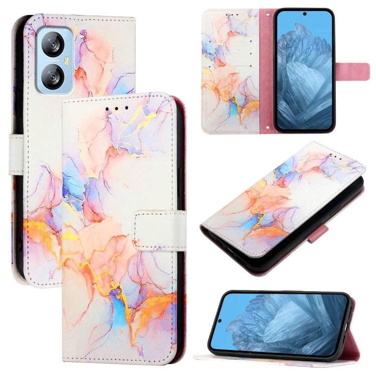 For Blackview A52 PT003 Marble Pattern Flip Leather Phone Case(Galaxy Marble White) - More Brand by PMC TechLife | Online Shopping South Africa | PMC TechLife | Buy Now Pay Later Mobicred
