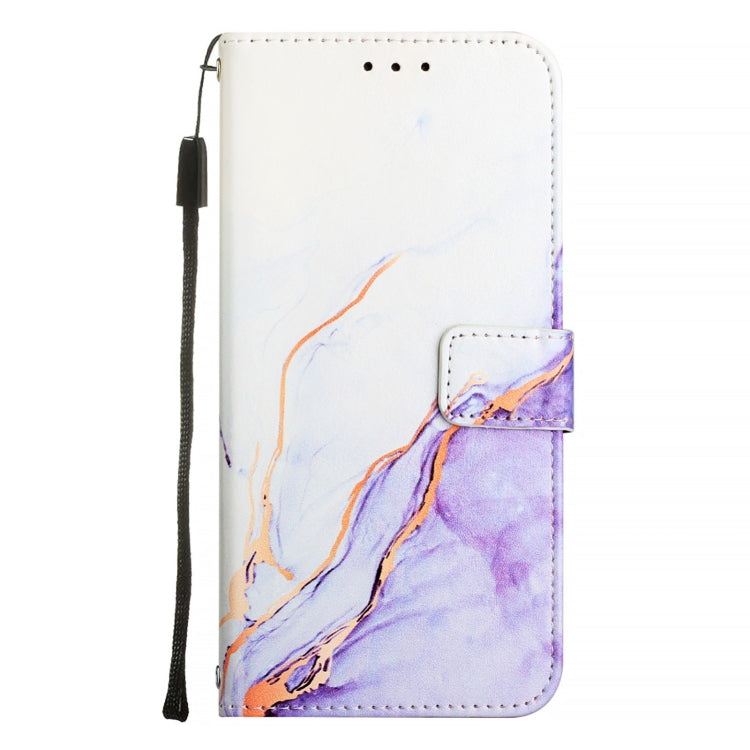 For Blackview Shark 8 PT003 Marble Pattern Flip Leather Phone Case(White Purple) - More Brand by PMC TechLife | Online Shopping South Africa | PMC TechLife | Buy Now Pay Later Mobicred