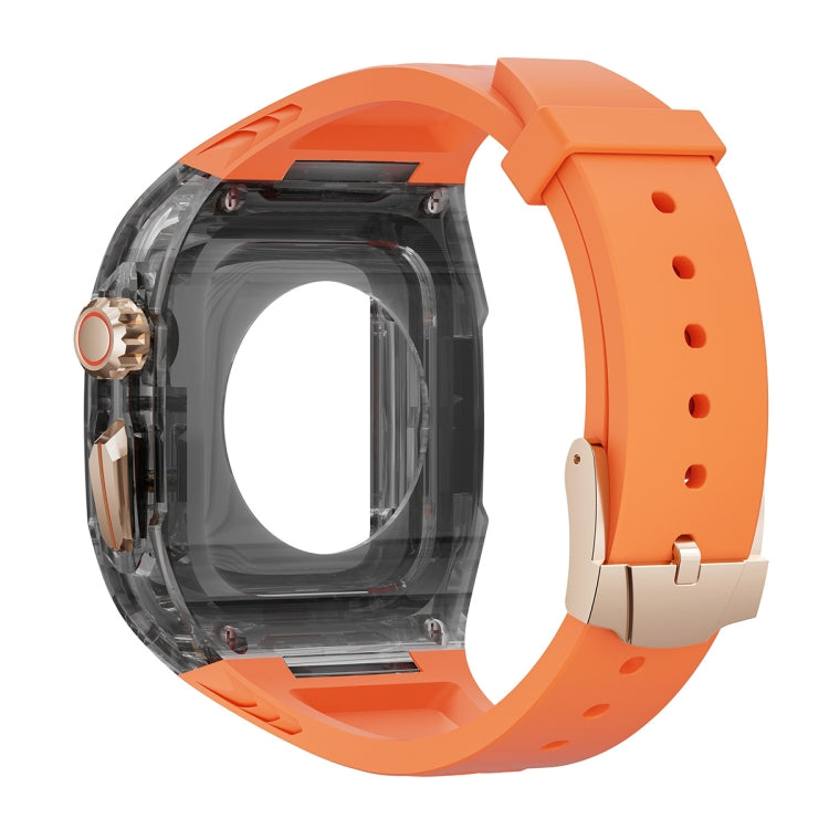 For Apple Watch Ultra 2 49mm Modified PC Hybrid TPU Watch Case Band(Orange Clear Black) - Watch Bands by PMC Jewellery | Online Shopping South Africa | PMC Jewellery | Buy Now Pay Later Mobicred