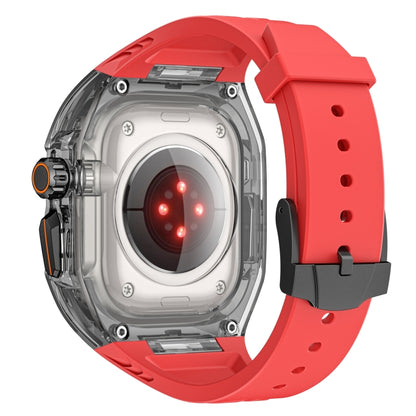 For Apple Watch Ultra 2 49mm Modified PC Hybrid TPU Watch Case Band(Red Clear Black) - Watch Bands by PMC Jewellery | Online Shopping South Africa | PMC Jewellery | Buy Now Pay Later Mobicred