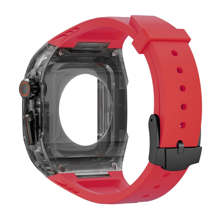 For Apple Watch Series 9 45mm Modified PC Hybrid TPU Watch Case Band(Red Clear Black) - free shipping - PMc TechLife - Order now!