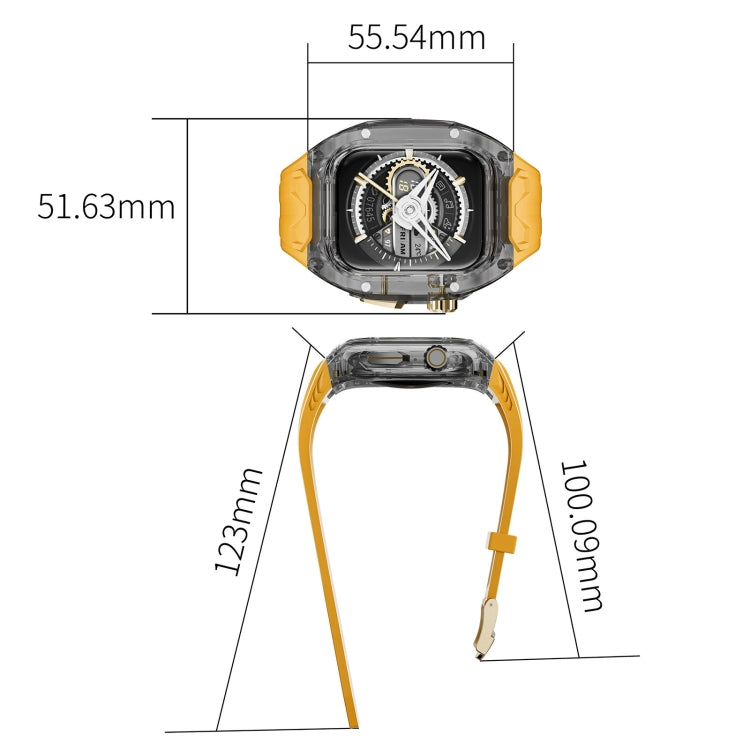 For Apple Watch SE 44mm Modified PC Hybrid TPU Watch Case Band(Yellow Clear Black) - Watch Cases by PMc TechLife | Online Shopping South Africa | PMc TechLife | Buy Now Pay Later Mobicred