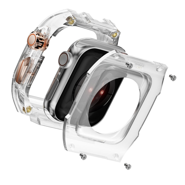 For Apple Watch Series 7 45mm Modified PC Hybrid TPU Watch Case Band(Red Clear Black) - Watch Cases by PMc TechLife | Online Shopping South Africa | PMc TechLife | Buy Now Pay Later Mobicred