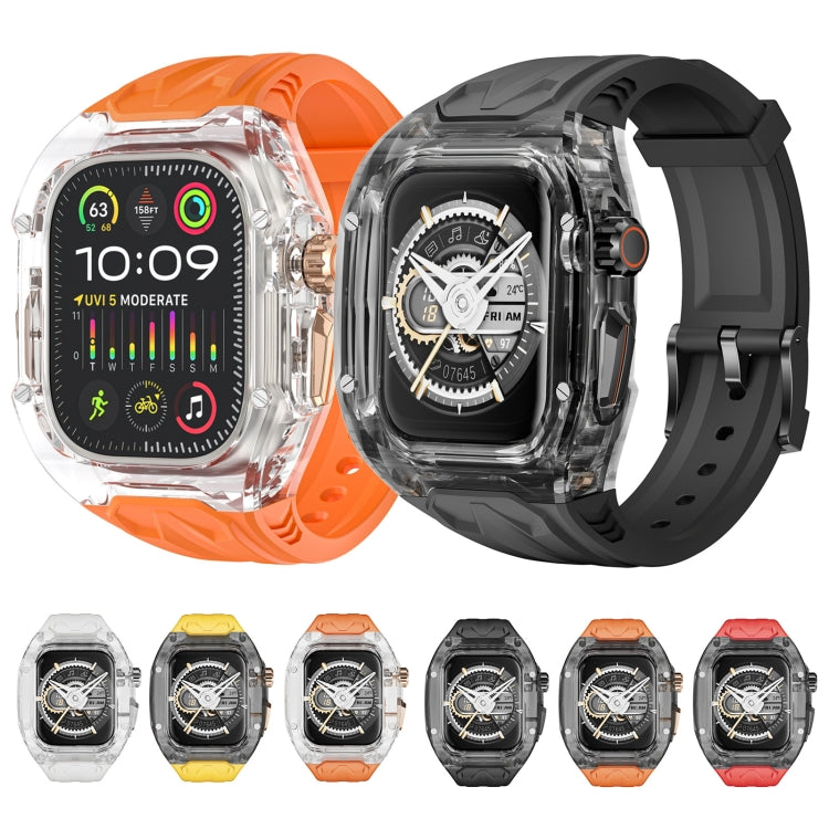 For Apple Watch SE 44mm Modified PC Hybrid TPU Watch Case Band(Red Clear Black) - free shipping - PMc TechLife - Order now!