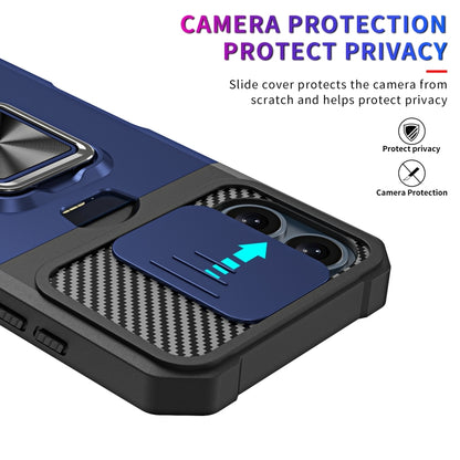 For iPhone 16 Camera Shield Card Slot PC+TPU Phone Case(Silver) - iPhone 16 Cases by PMC Jewellery | Online Shopping South Africa | PMC Jewellery | Buy Now Pay Later Mobicred