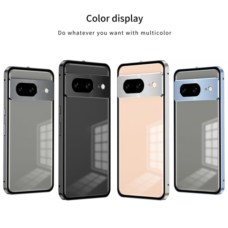For Google Pixel 8a Snap Buckle Metal Frame Frosted Phone Case(Silver) - Google Cases by PMC TechLife | Online Shopping South Africa | PMC TechLife | Buy Now Pay Later Mobicred