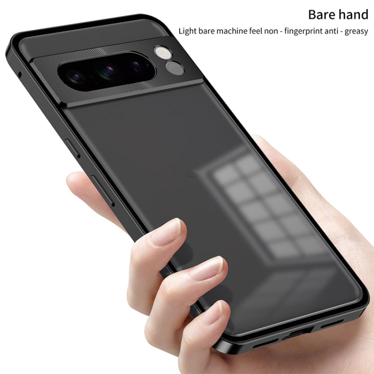 For Google Pixel 7 Pro Snap Buckle Metal Frame Frosted Phone Case(Silver) - free shipping - PMC TechLife - Order now!