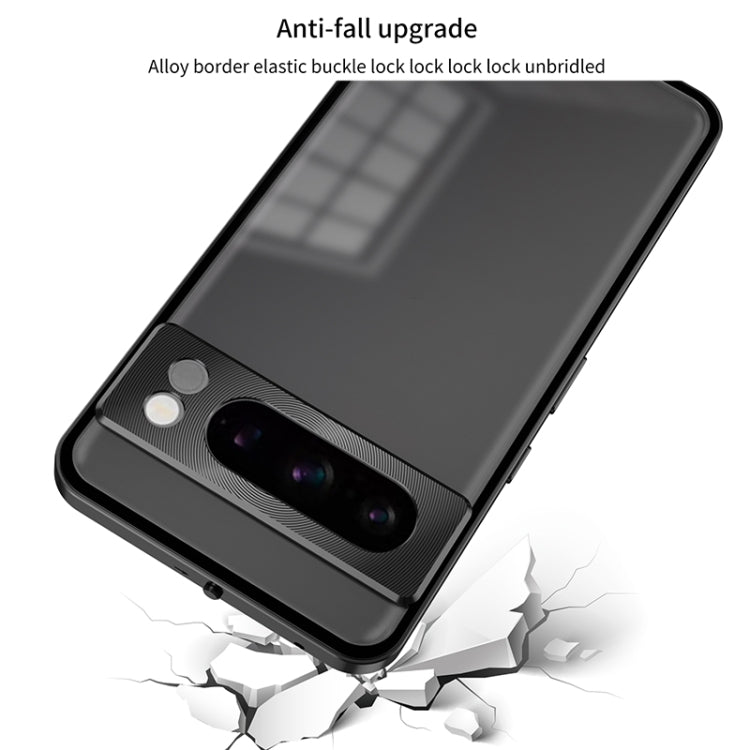 For Google Pixel 8 Snap Buckle Metal Frame Frosted Phone Case(Blue) - free shipping - PMC TechLife - Order now!