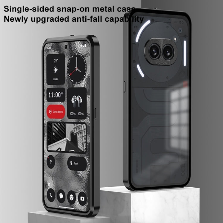 For Nothing Phone 2a Snap Buckle Metal Frame Frosted Phone Case(Black) - More Brand by PMC TechLife | Online Shopping South Africa | PMC TechLife | Buy Now Pay Later Mobicred