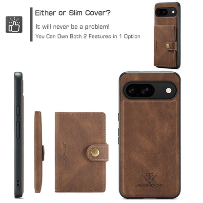 For Google Pixel 9 JEEHOOD J01 Retro Magnetic Detachable Wallet Phone Case(Brown) - Google Cases by JEEHOOD | Online Shopping South Africa | PMC Jewellery | Buy Now Pay Later Mobicred