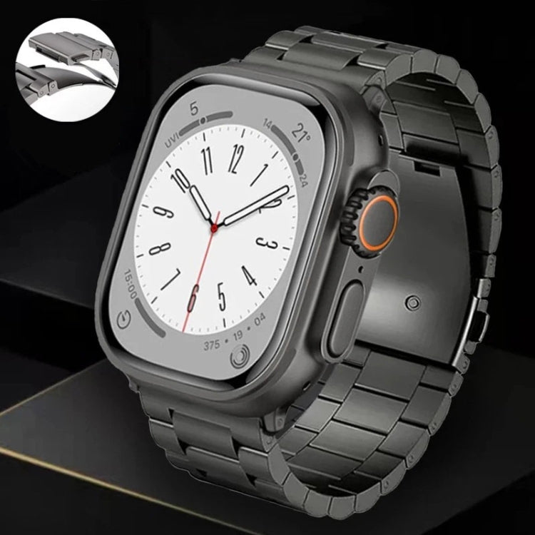 For Apple Watch SE 44mm 3-Bead Flat Buckle Titanium Alloy Watch Band(Silver) - free shipping - PMC TechLife - Order now!