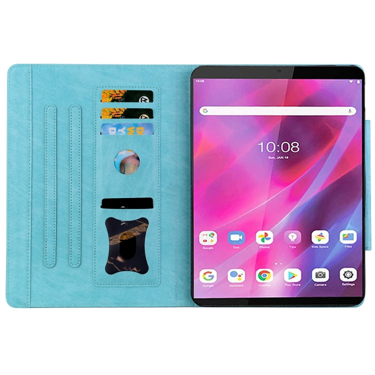 For Lenovo Tab M8 Cat Buckle Leather Tablet Case(Sky Blue) - Lenovo by PMC TechLife | Online Shopping South Africa | PMC TechLife | Buy Now Pay Later Mobicred