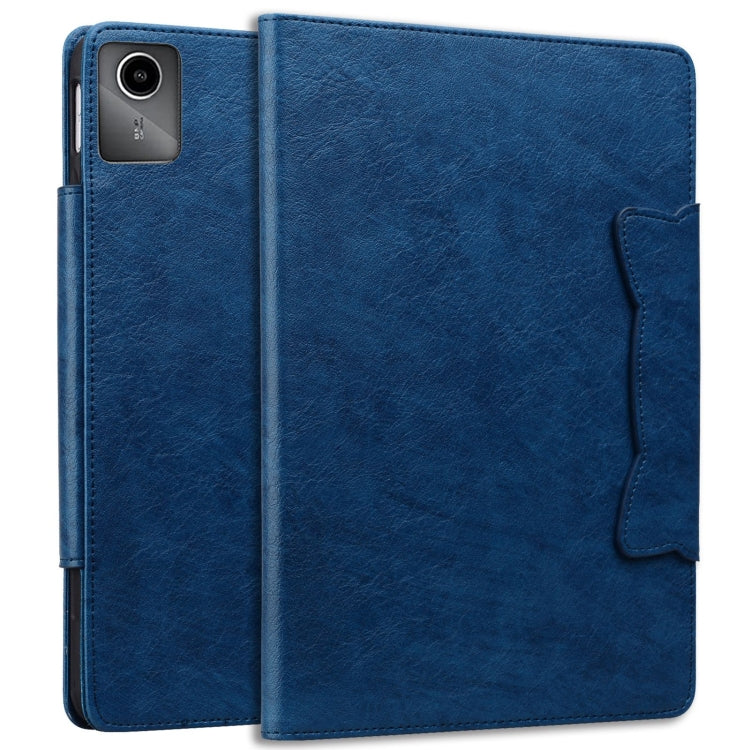 For Lenovo Xiaoxin Pad M11 2024 Cat Buckle Leather Tablet Case(Royal Blue) - Lenovo by PMC Jewellery | Online Shopping South Africa | PMC Jewellery | Buy Now Pay Later Mobicred