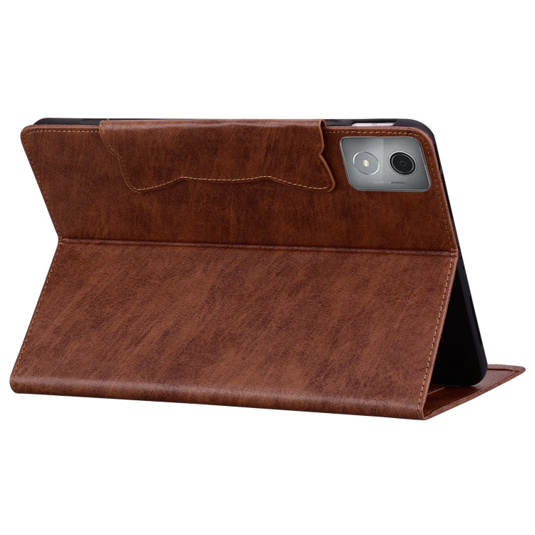 For Lenovo Tab K11 Plus / M11 Plus  Cat Buckle Leather Tablet Case(Brown) - Lenovo by PMC TechLife | Online Shopping South Africa | PMC TechLife | Buy Now Pay Later Mobicred