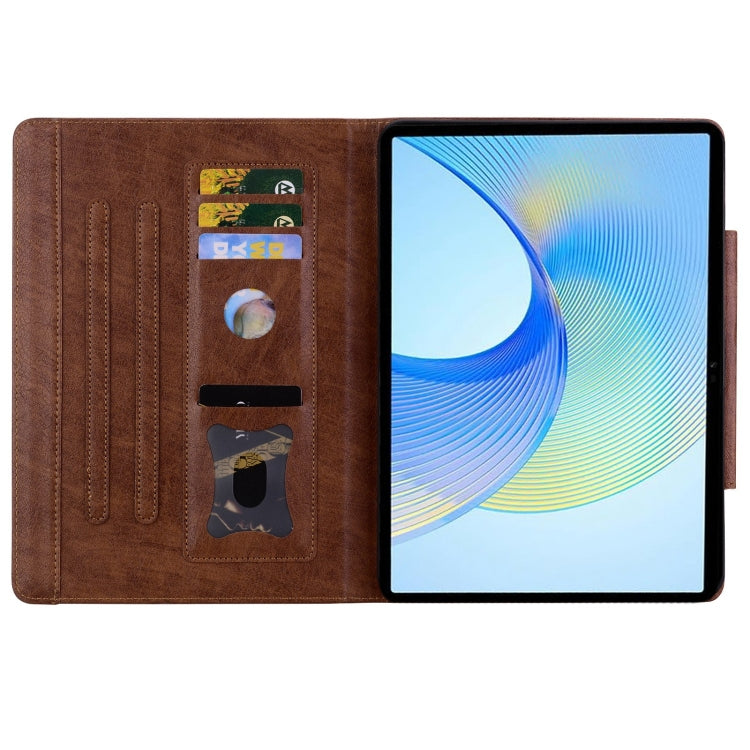 For Honor Pad X9 / X8 Pro Cat Buckle Leather Tablet Case(Brown) - Honor by PMC TechLife | Online Shopping South Africa | PMC TechLife | Buy Now Pay Later Mobicred