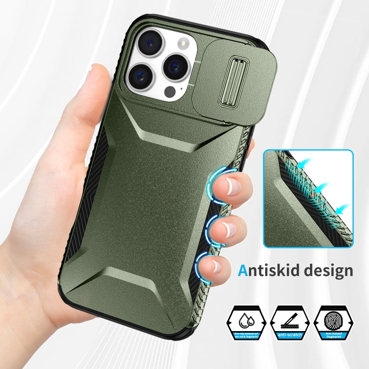 For iPhone 16 Pro Max Sliding Camshield Phone Case(Alpine Green) - iPhone 16 Pro Max Cases by PMC TechLife | Online Shopping South Africa | PMC TechLife | Buy Now Pay Later Mobicred