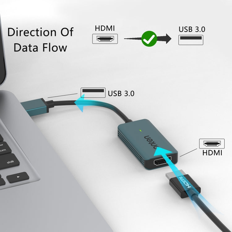 Onten US331 USB Video Capture Card, Length:1.3m(Green) - Video Capture Solutions by Onten | Online Shopping South Africa | PMC TechLife | Buy Now Pay Later Mobicred