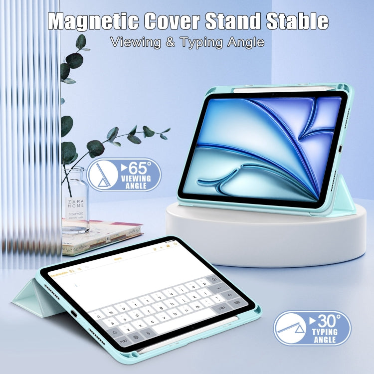 For iPad Air 11 2024 / Pro 11 2022 Acrylic 3-Fold Smart Leather Tablet Case(Sky Blue) - iPad Air 11 2025 / 2024 Cases by PMC TechLife | Online Shopping South Africa | PMC TechLife | Buy Now Pay Later Mobicred
