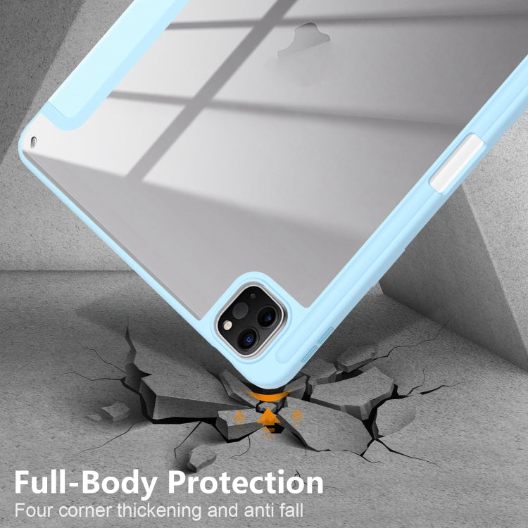 For iPad Pro 11 2024 Acrylic 3-Fold Smart Leather Tablet Case(Sky Blue) - iPad Pro 11 2024 Cases by PMC TechLife | Online Shopping South Africa | PMC TechLife | Buy Now Pay Later Mobicred