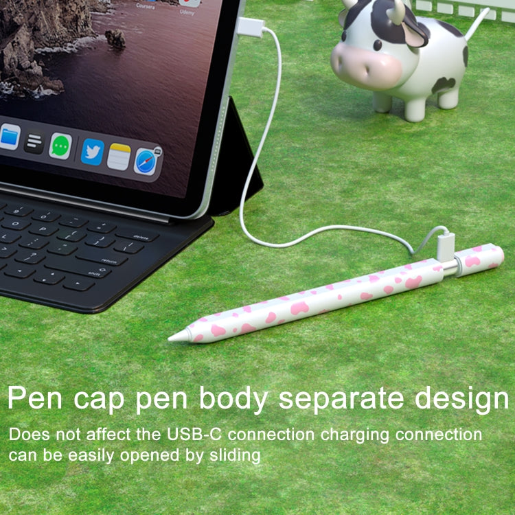 For Apple Pencil 1 Cow Pattern Stylus Silicone Protective Cover(Purple) - Pencil Accessories by PMC Jewellery | Online Shopping South Africa | PMC Jewellery | Buy Now Pay Later Mobicred