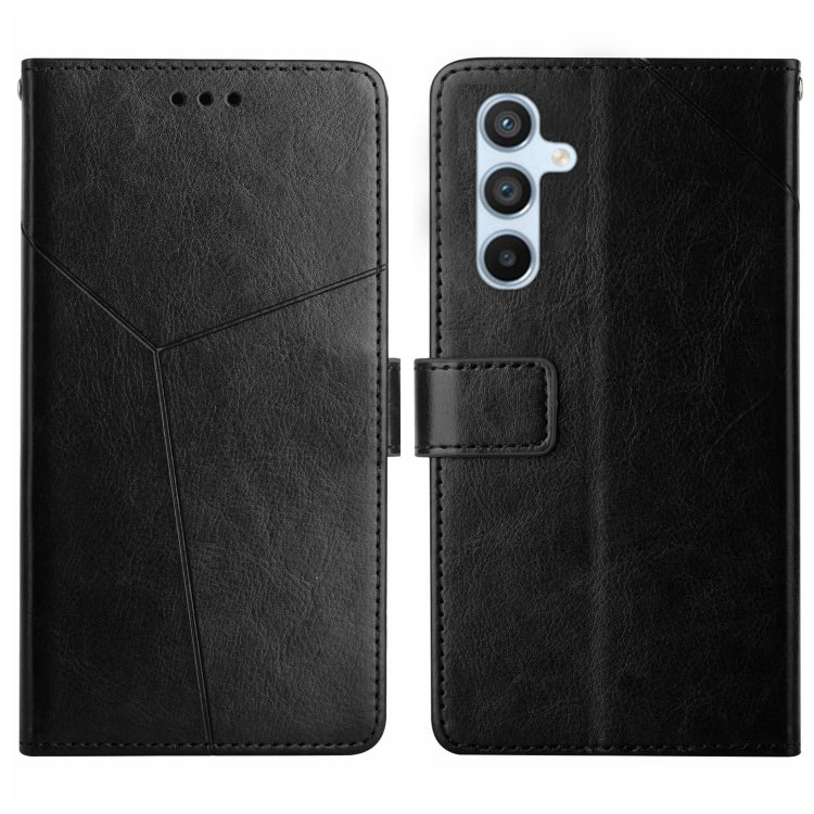 For Samsung Galaxy S25 5G Y-shaped Pattern Flip Leather Phone Case(Black) - free shipping - PMC Jewellery - Order now!