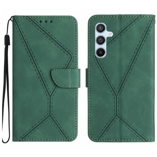 For Samsung Galaxy S25 5G Stitching Embossed Leather Phone Case(Green) - Galaxy S25 5G Cases by PMC Jewellery | Online Shopping South Africa | PMC Jewellery | Buy Now Pay Later Mobicred